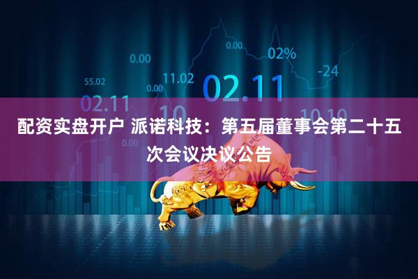 配资实盘开户 派诺科技：第五届董事会第二十五次会议决议公告