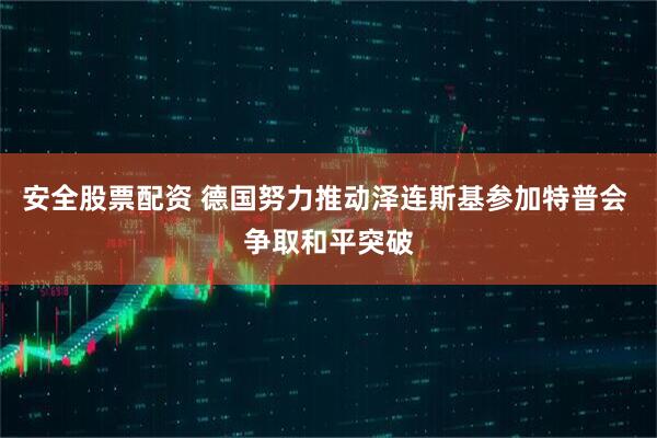 安全股票配资 德国努力推动泽连斯基参加特普会 争取和平突破